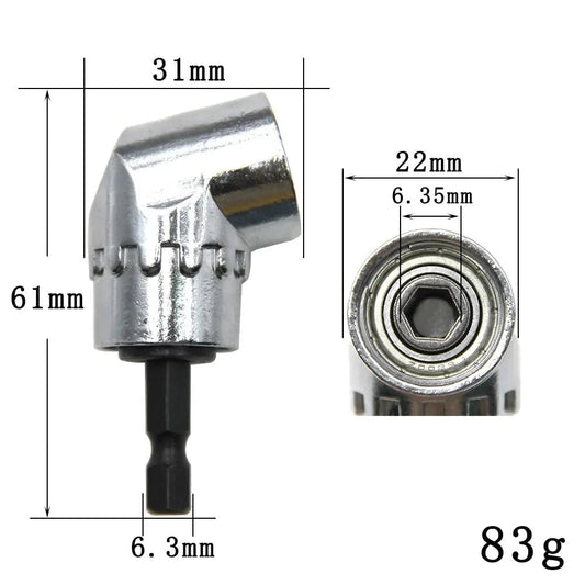105° Right Angle Drill Attachment - Corner Access Screwdriver Extension