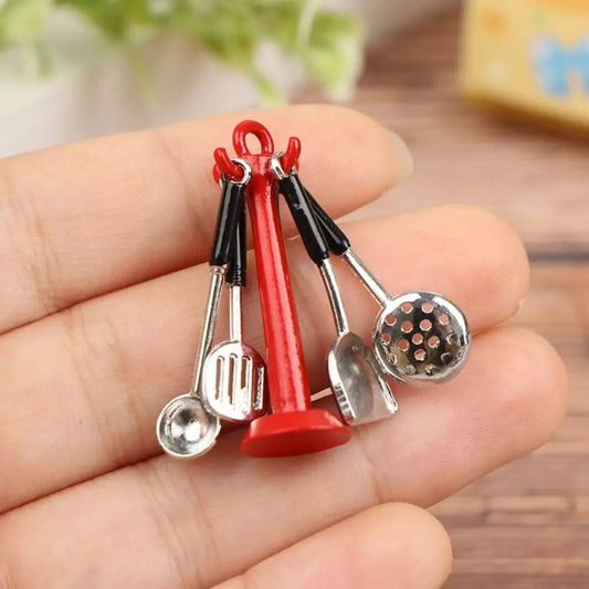 1:12 Scale Mini Kitchen Cookware Set - Alloy Doll House Accessories