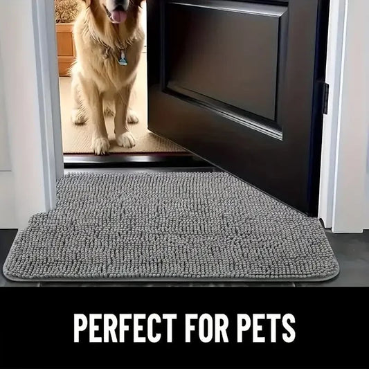 Absorbent Microfiber Dog Door Mat Non-Slip Washable Muddy Paws