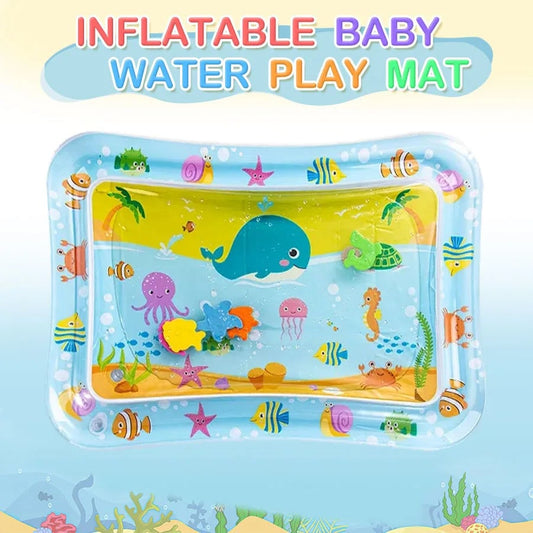 PVC Baby Water Play Mat - Inflatable Tummy Time Activity Cushion