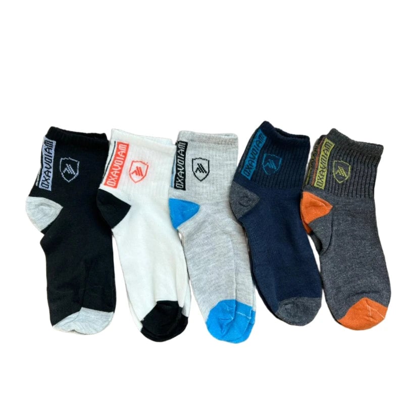 Men's Mid-Calf Sports Socks 5-Pack - Breathable Sweat-Absorbing