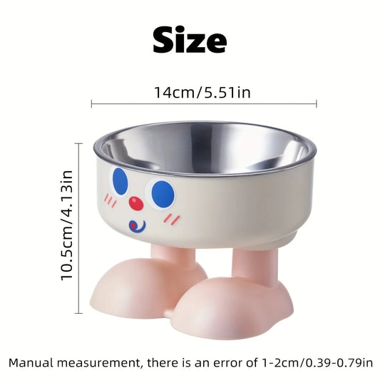 Anti-Tip Stainless Steel Pet Bowl - Elevated Non-Slip Small Dog Cat