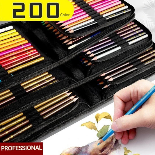 Professional Colored Pencils Set 200/120/72/48 Oil Watercolor Art