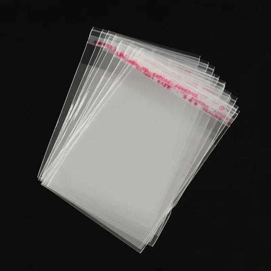 100pcs Long Clear OPP Self Adhesive Bags - Dust Water Proof Packaging