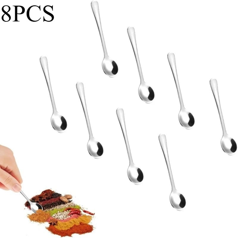 304 Stainless Steel Coffee Scoop Set - 8 Teardrop Spoons Rust-Proof