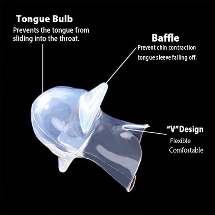 Silicone Tongue Retainer Anti Snore Device - Sleep Apnea Relief Aid