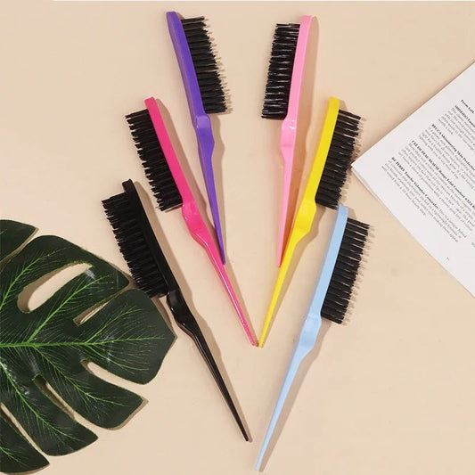 Hair Teasing Brush Rat Tail Comb Back Combing Styling Tool Real Hair