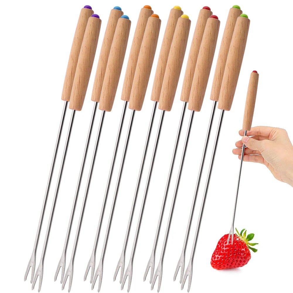 Stainless Steel Fondue Forks Set 6-24Pcs Long Corrosion Resistant