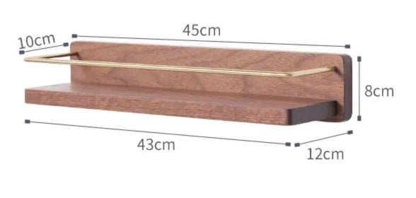 Wall Mounted Wooden Towel Rack Paper Holder Bathroom Storage Shelf