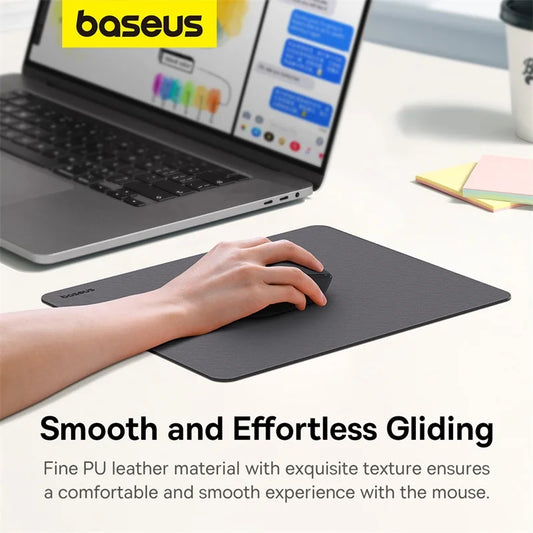 Baseus 26x21cm PU Leather Mouse Pad Waterproof Anti-slip Mat