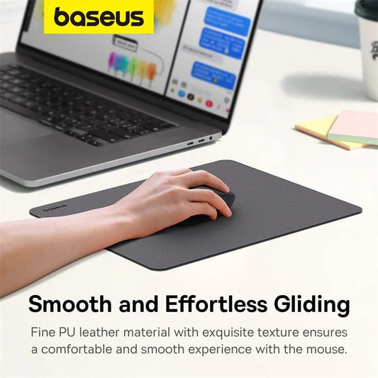 Baseus 26x21cm PU Leather Mouse Pad Waterproof Anti-slip Mat