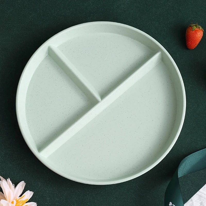 3-Compartment Portion Control Dinner Plate - Microwave Safe PP