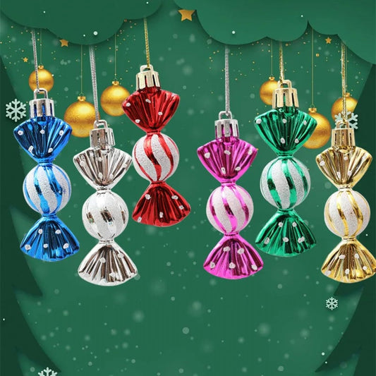 Christmas Tree Decorations Set - Snowmen, Faceless Santa, Houses