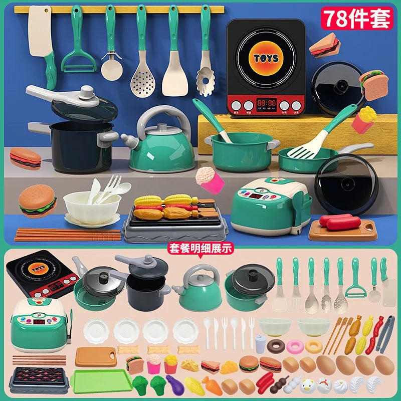Interactive Musical Kitchen Toy Set with Cutting Tools for Kids Play