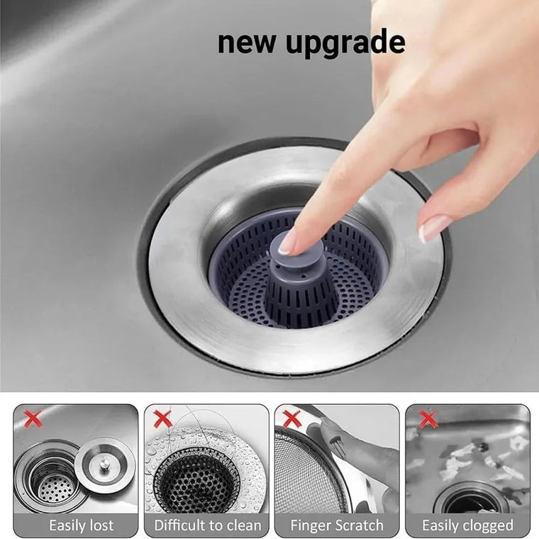 3-in-1 leak proof kitchen sink strainer filter and drain basket