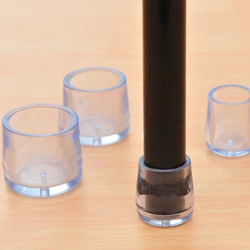 Rubber chair and table leg caps that protect floors from scratches