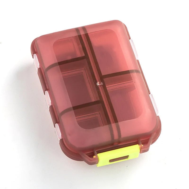 Double Layer 10 Cell Portable Pill Box Transparent Medicine Storage