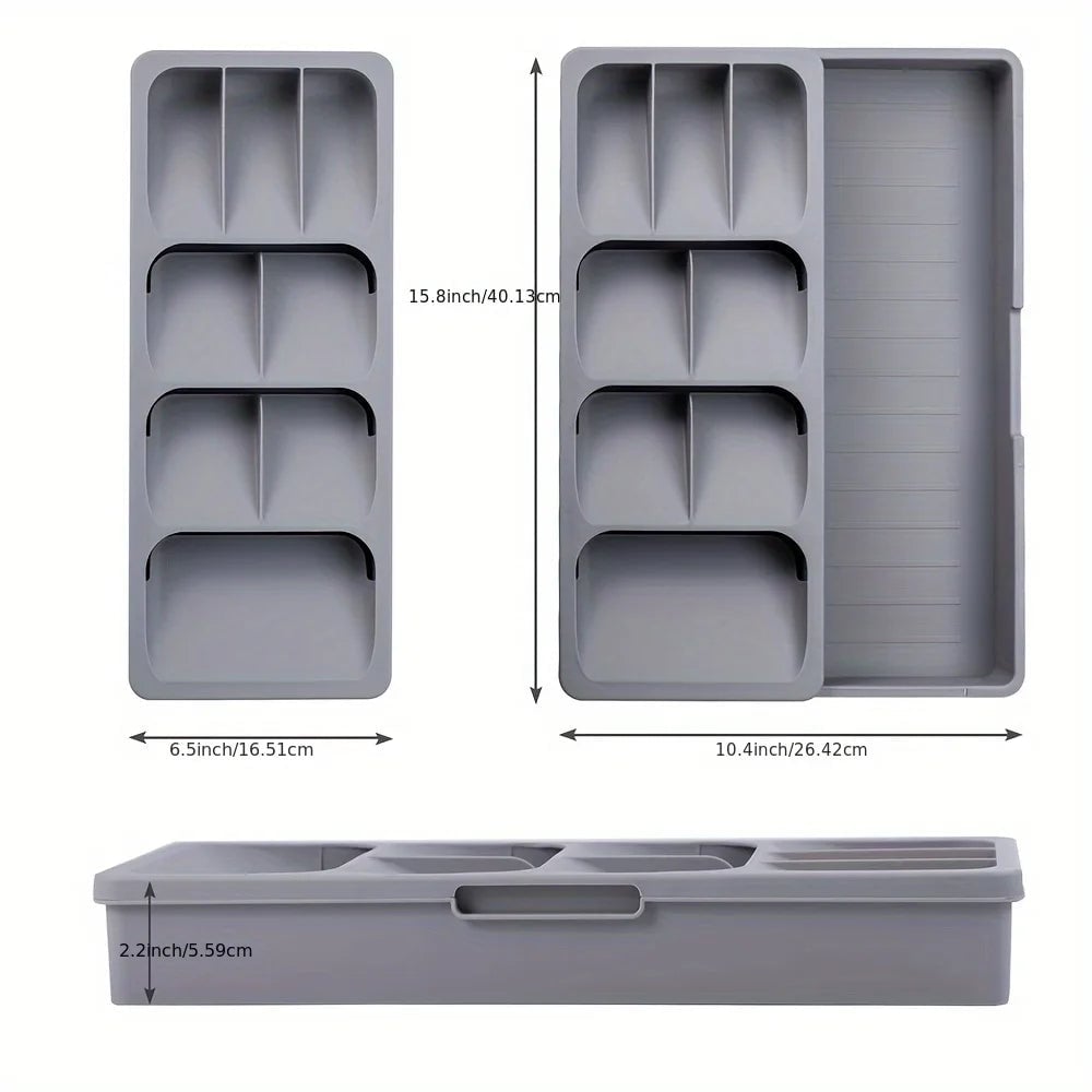 Adjustable Multifunctional Kitchen Cutlery Organizer Drawer Insert