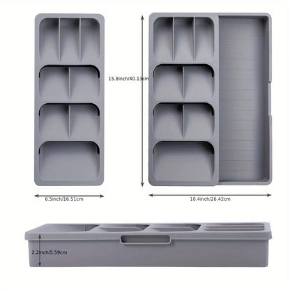 Adjustable Multifunctional Kitchen Cutlery Organizer Drawer Insert