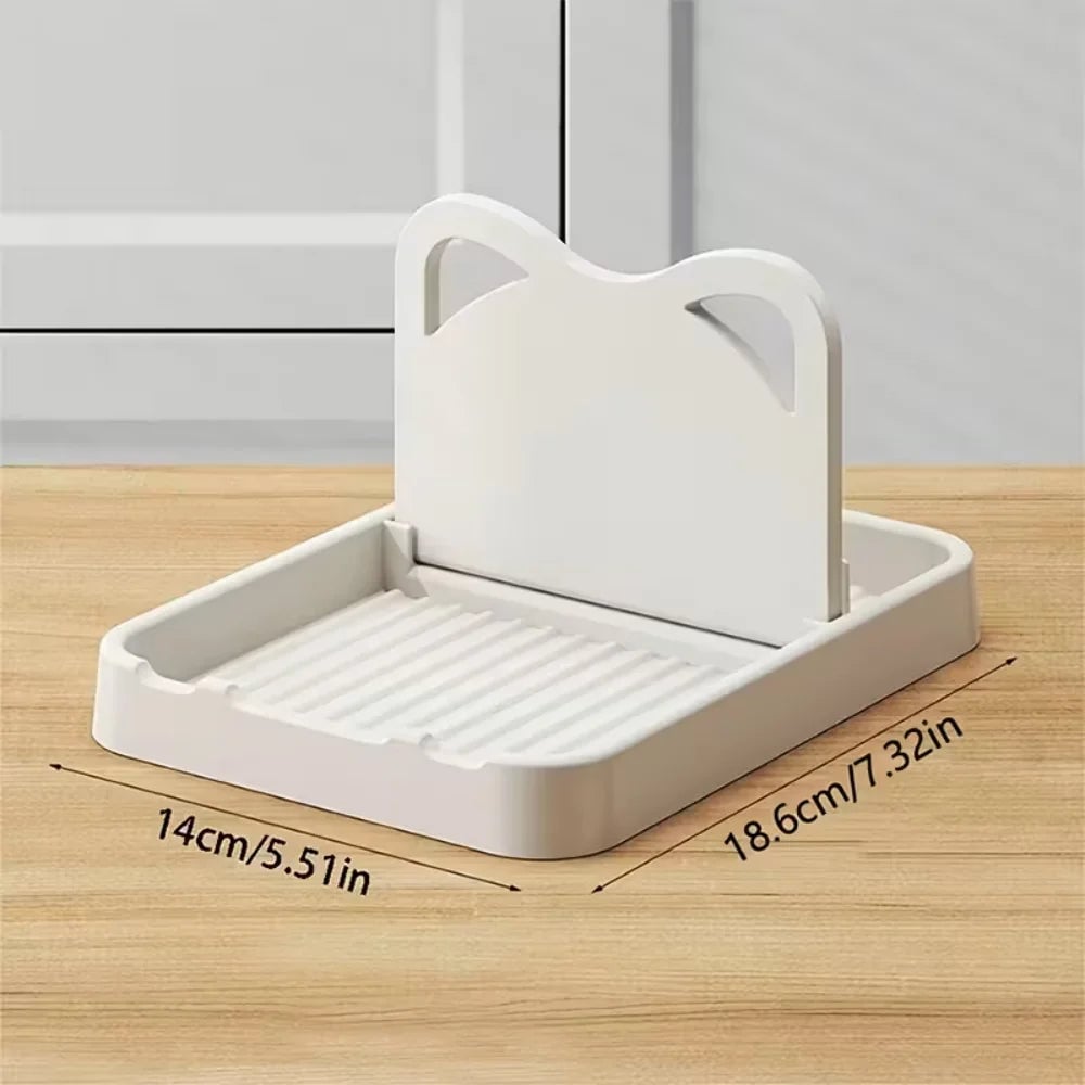 Silicone Kitchen Counter Spoon Rack & Pot Lid Organizer