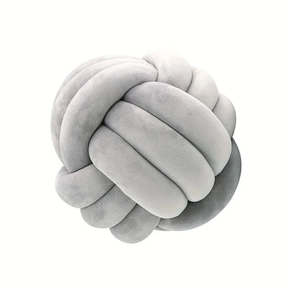 Art Deco Striped Knot Pillow 9x9" - Handmade Polyester Cotton