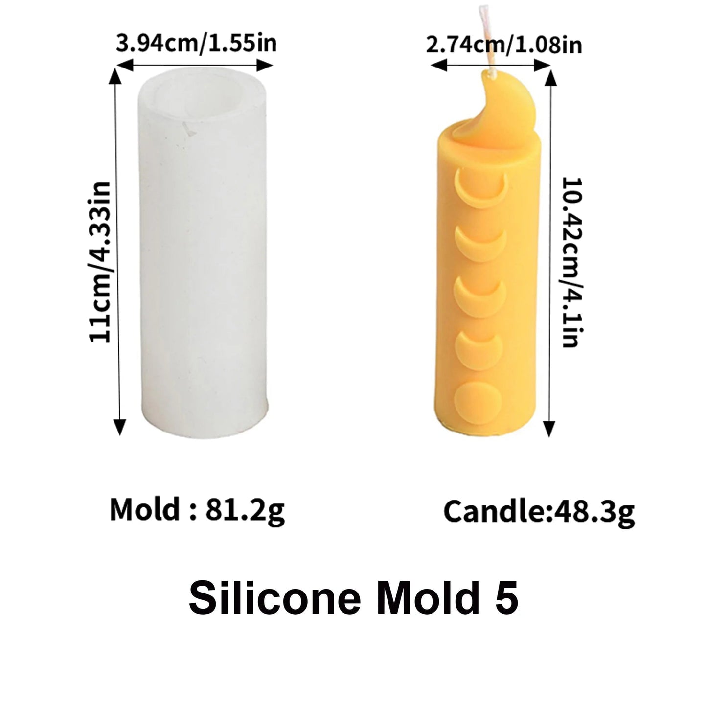 Triangle Silicone Candle Mold Moon Star Pattern DIY Pillar Making