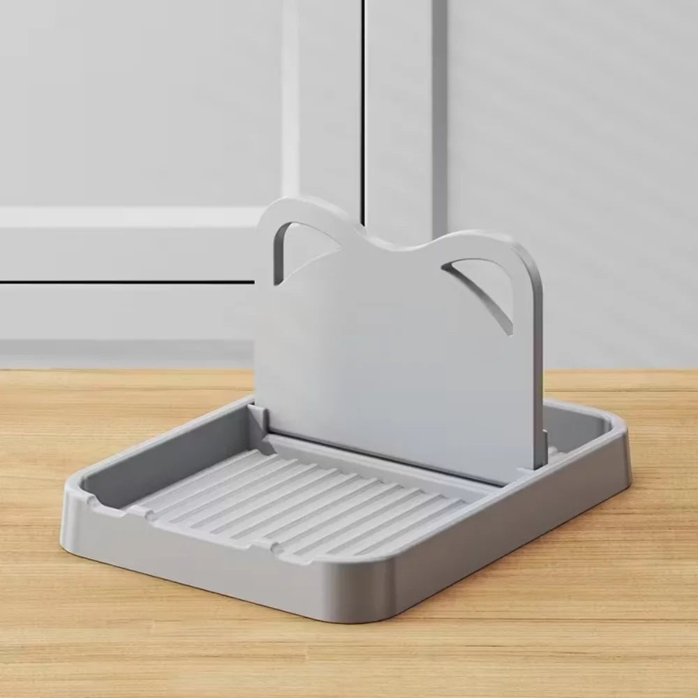 Silicone Kitchen Counter Spoon Rack & Pot Lid Organizer