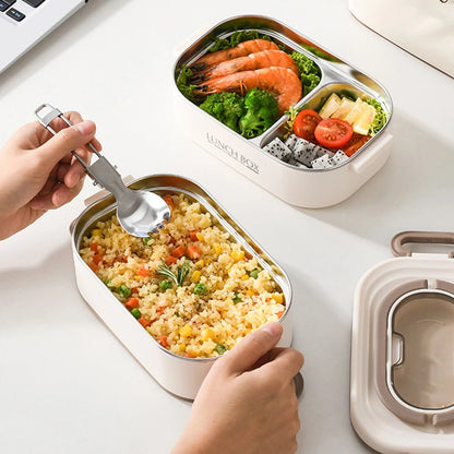 3-Layer 304 Stainless Steel Lunch Box - Leak Proof, Portable Handle