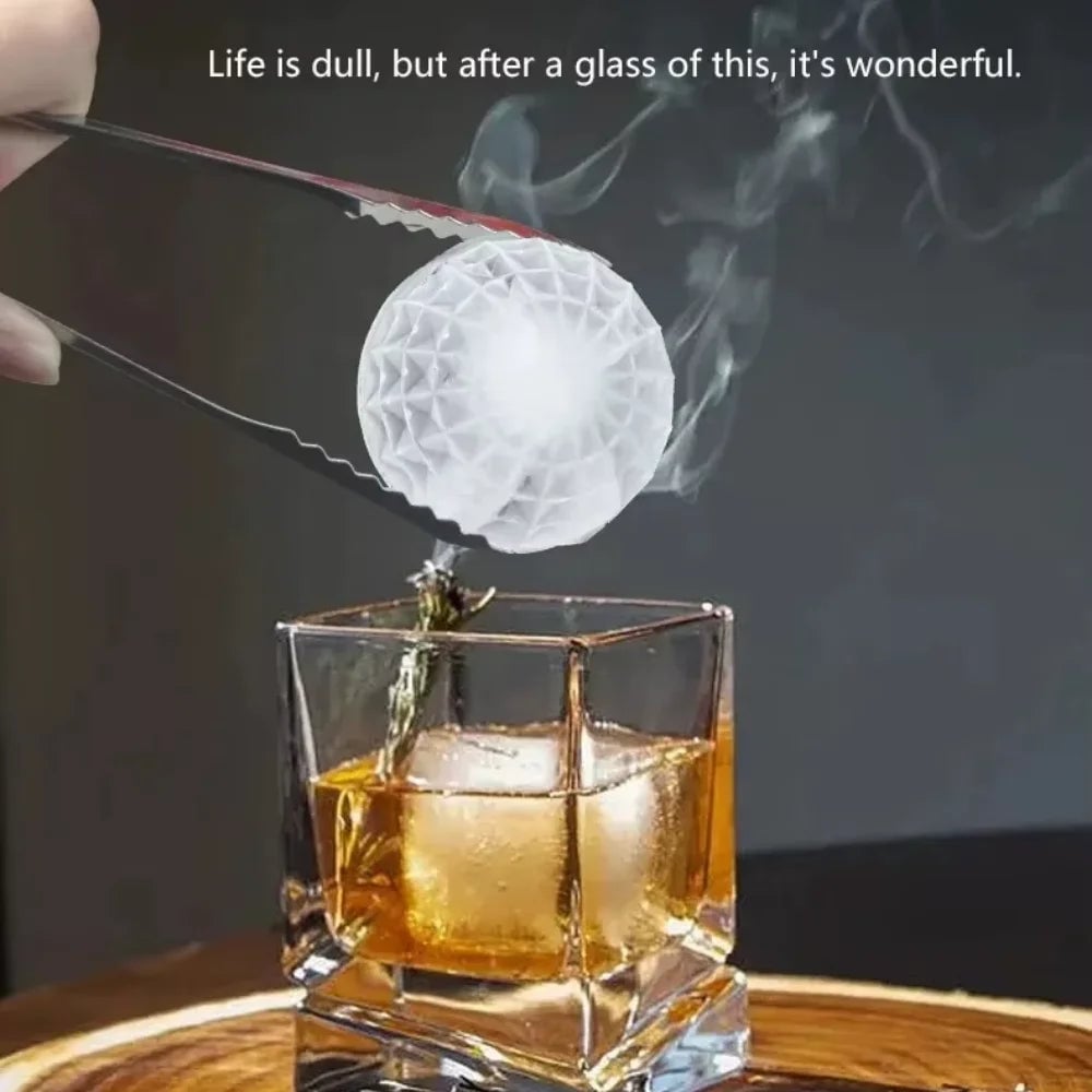 Silicone Ice Sphere Mold Tray with Lid - 6 Large Whisky Balls