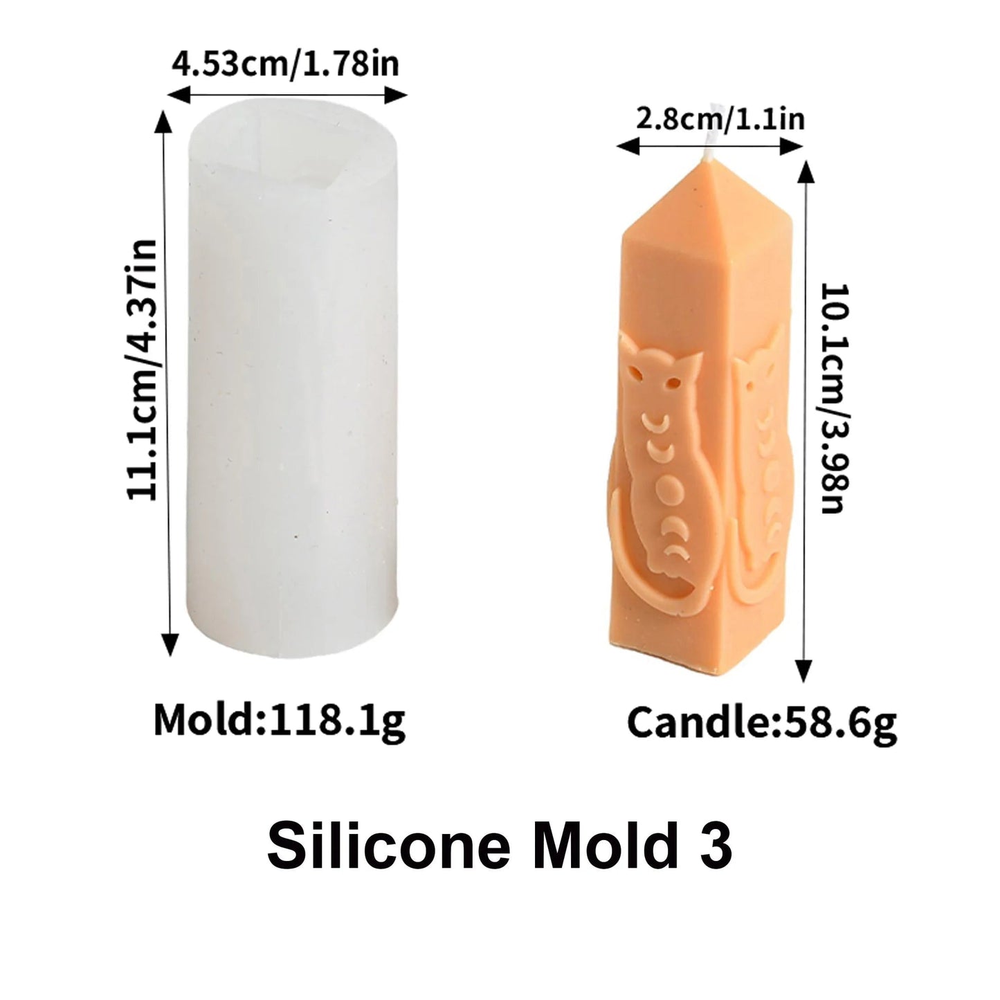 Triangle Silicone Candle Mold Moon Star Pattern DIY Pillar Making