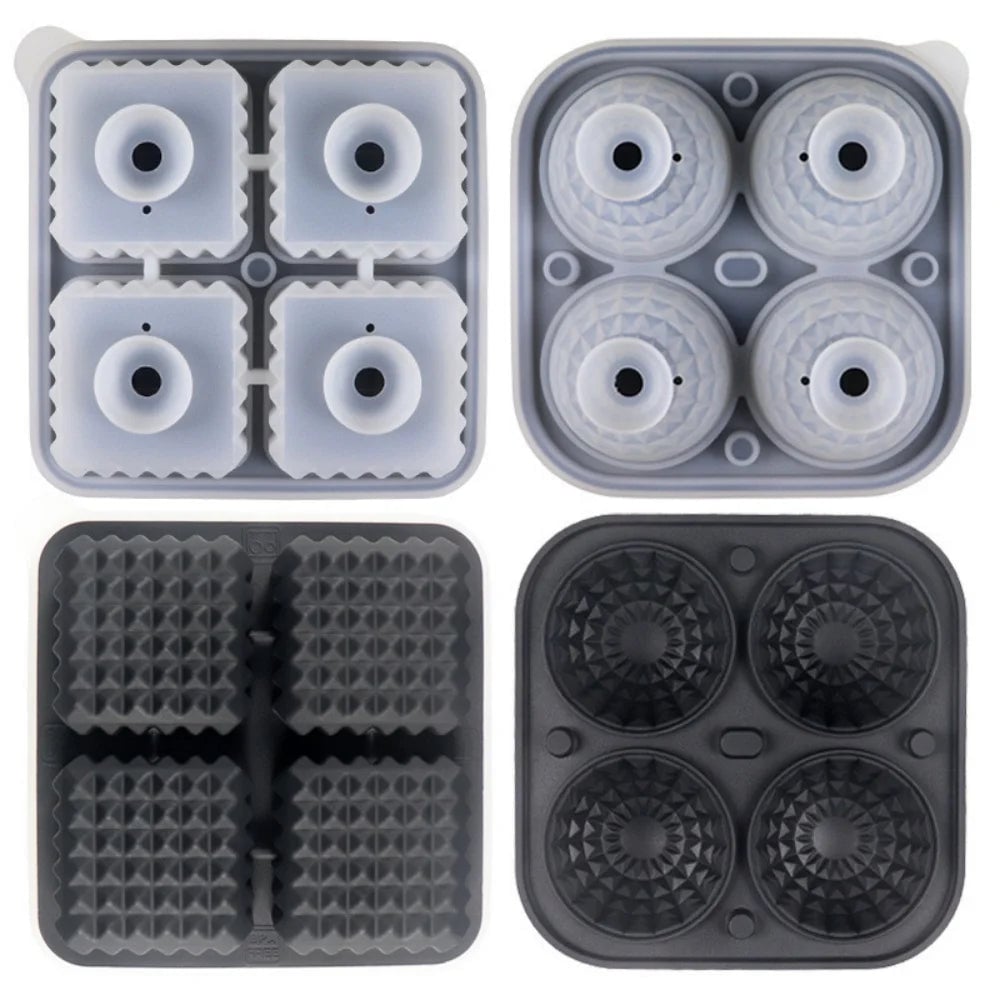 Silicone Ice Sphere Mold Tray with Lid - 6 Large Whisky Balls