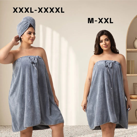 Super Absorbent Bath Towel Set with Wearable Skirt & Princess Cap