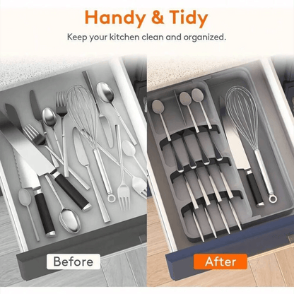 Adjustable Multifunctional Kitchen Cutlery Organizer Drawer Insert