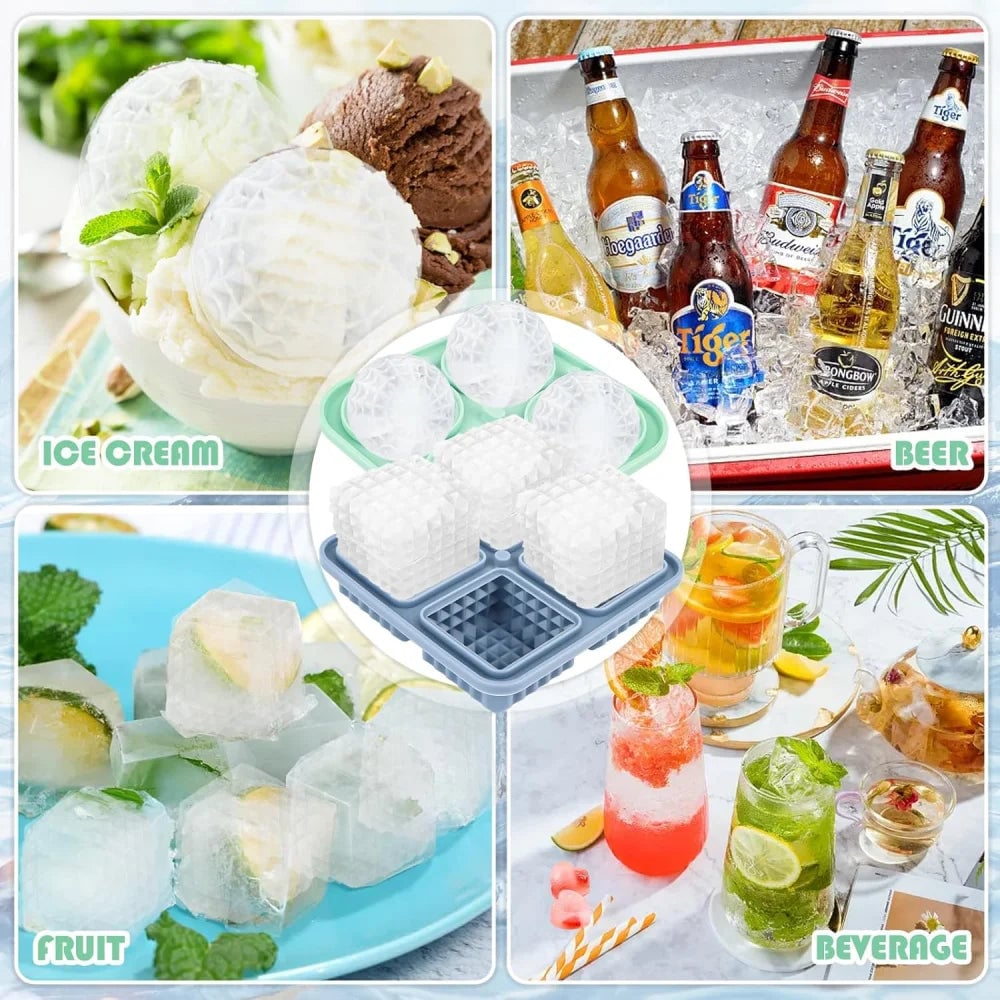 Silicone Ice Sphere Mold Tray with Lid - 6 Large Whisky Balls