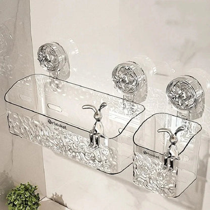 Suction Cup Corner Bathroom Shelf - Wall Mount Shower Organizer