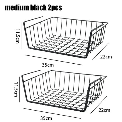 Iron Perforated Hanging Storage Basket Multi-Function Kitchen Bath