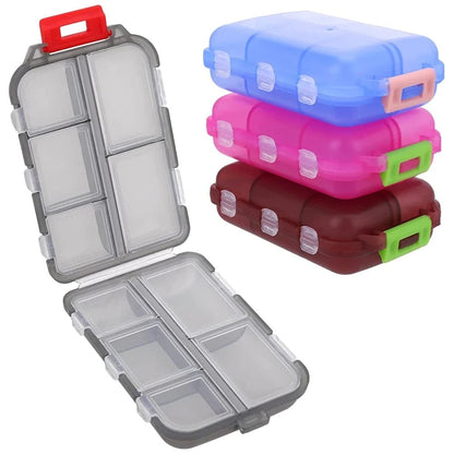 Double Layer 10 Cell Portable Pill Box Transparent Medicine Storage