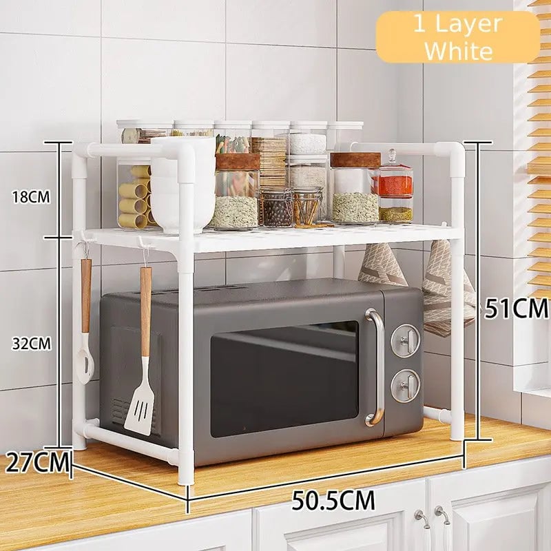Multi-Layer Kitchen Countertop Storage Rack Microwave Shelf Organizer