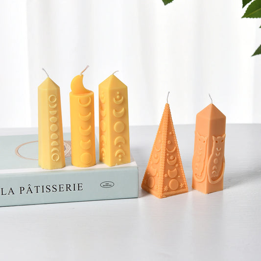 Triangle Silicone Candle Mold Moon Star Pattern DIY Pillar Making