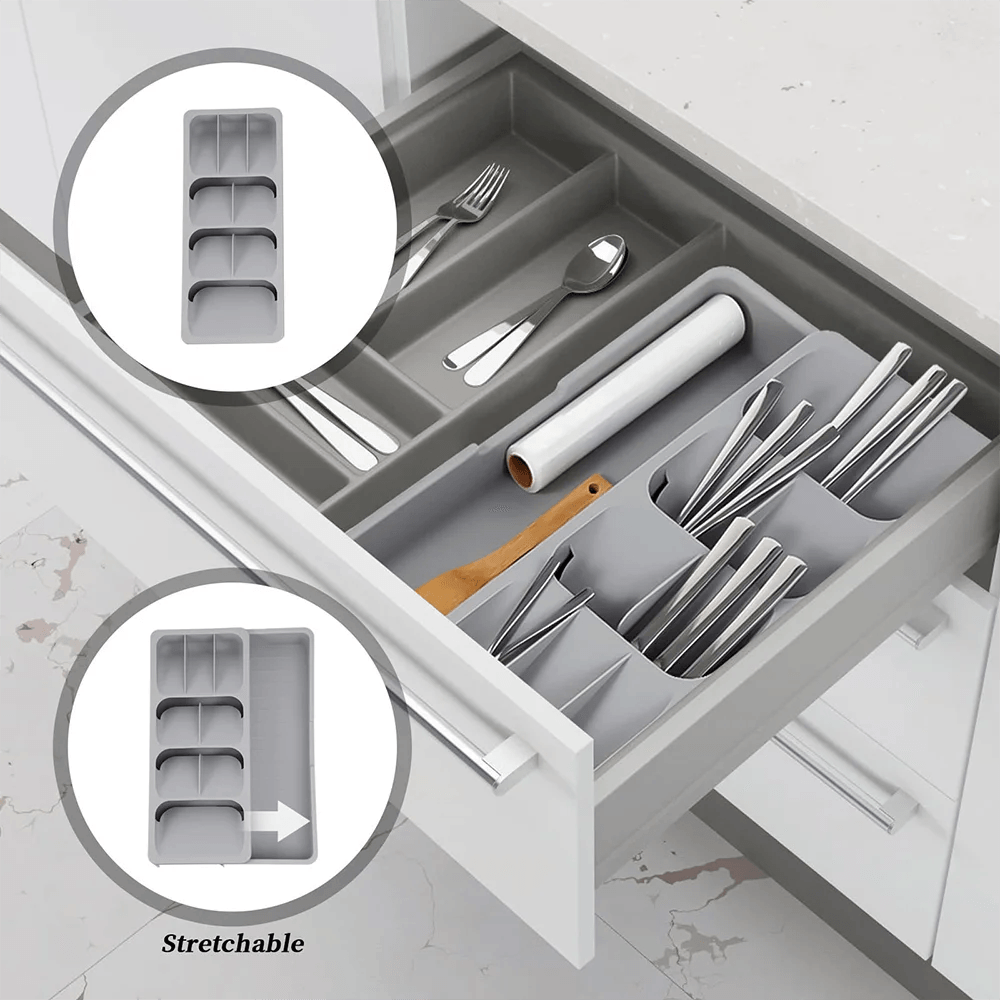 Adjustable Multifunctional Kitchen Cutlery Organizer Drawer Insert