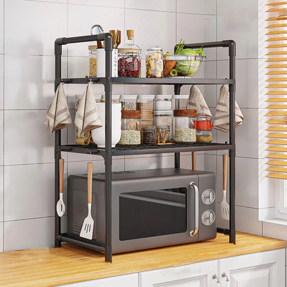 Multi-Layer Kitchen Countertop Storage Rack Microwave Shelf Organizer