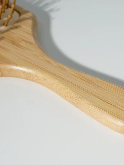 Bamboo Hair Brush Anti-Static Wooden Comb Air Cushion Detangler