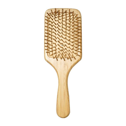 Bamboo Hair Brush Anti-Static Wooden Comb Air Cushion Detangler