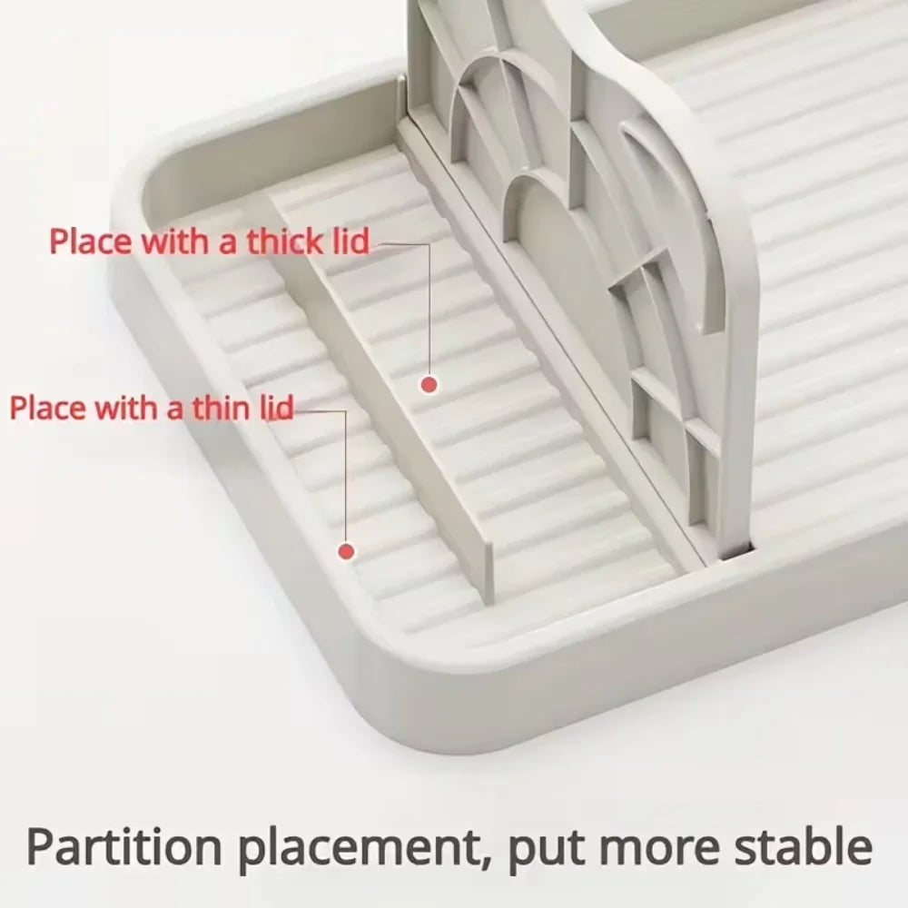 Silicone Kitchen Counter Spoon Rack & Pot Lid Organizer