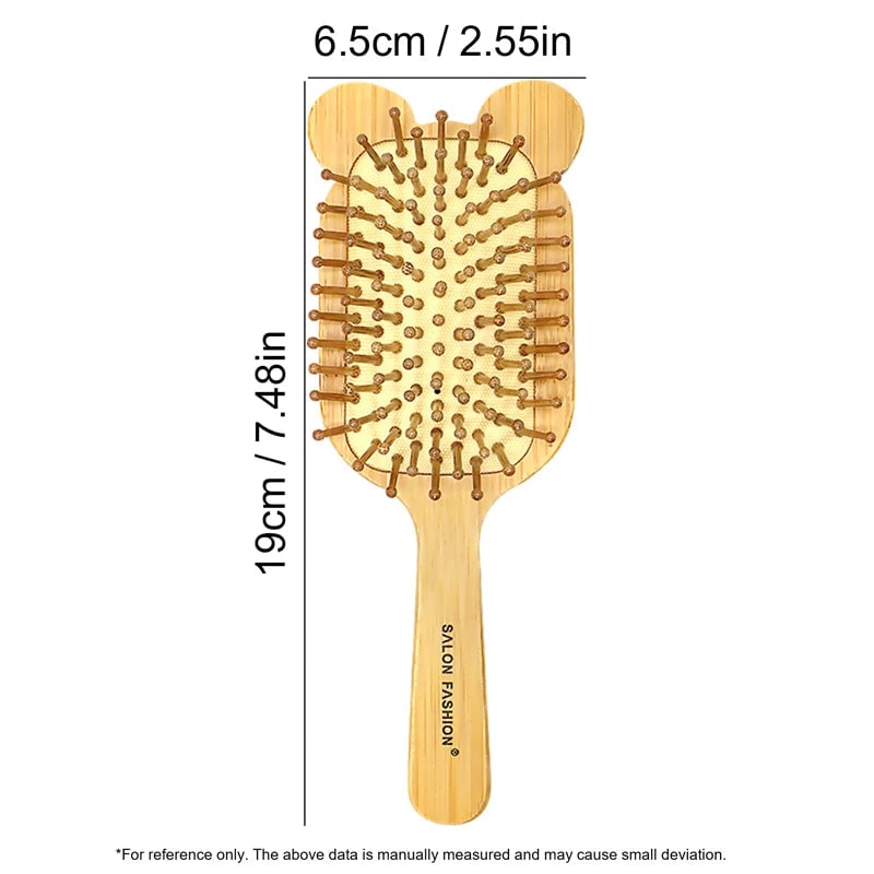 Bamboo Hair Brush Anti-Static Wooden Comb Air Cushion Detangler