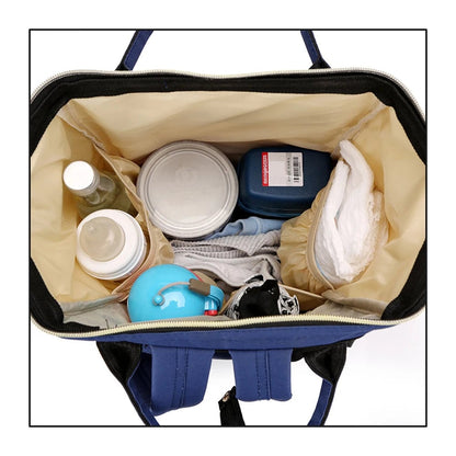 Large Waterproof Diaper Backpack - Multi-Function Baby Travel Bag