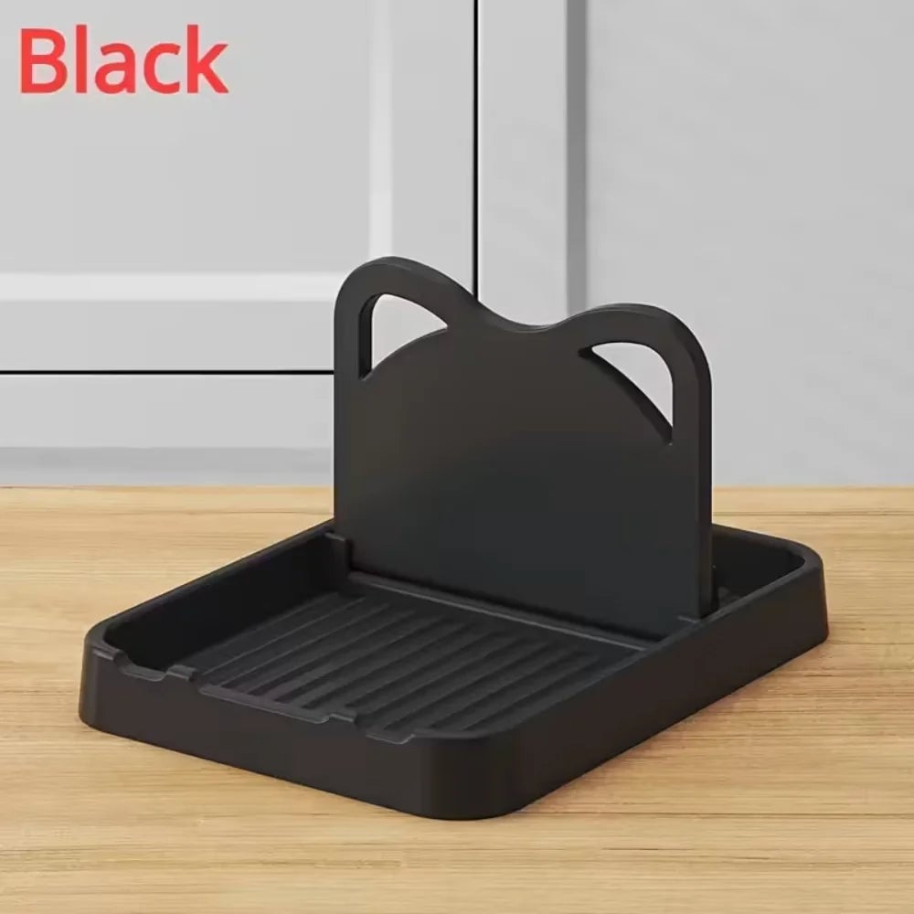 Silicone Kitchen Counter Spoon Rack & Pot Lid Organizer
