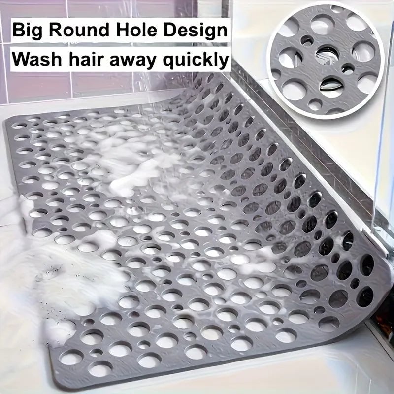 Anti-Slip Shower Mat with Drainage Holes & Massage Points - PVC