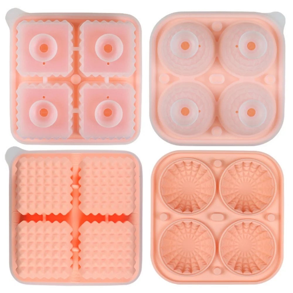 Silicone Ice Sphere Mold Tray with Lid - 6 Large Whisky Balls