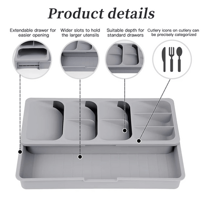 Adjustable Multifunctional Kitchen Cutlery Organizer Drawer Insert